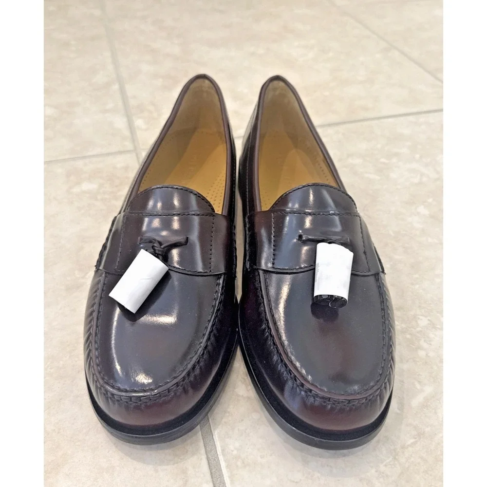 NEW Cole Haan Pinch Tassel Loafers Mens Size 12D Burgundy Leather Slip On 03507